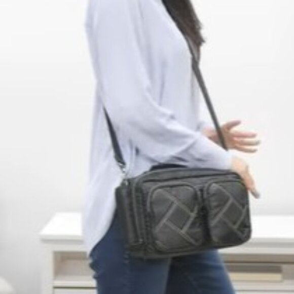 LUG Rider Crossbody Bag - Black with Rainbow Stitch - Picture 4 of 10